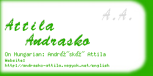 attila andrasko business card